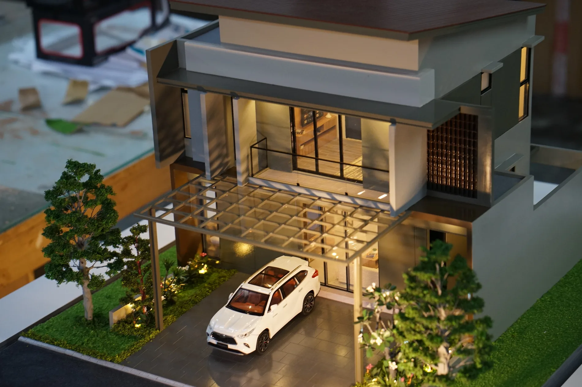 Citra Serang house maket with carport lighting