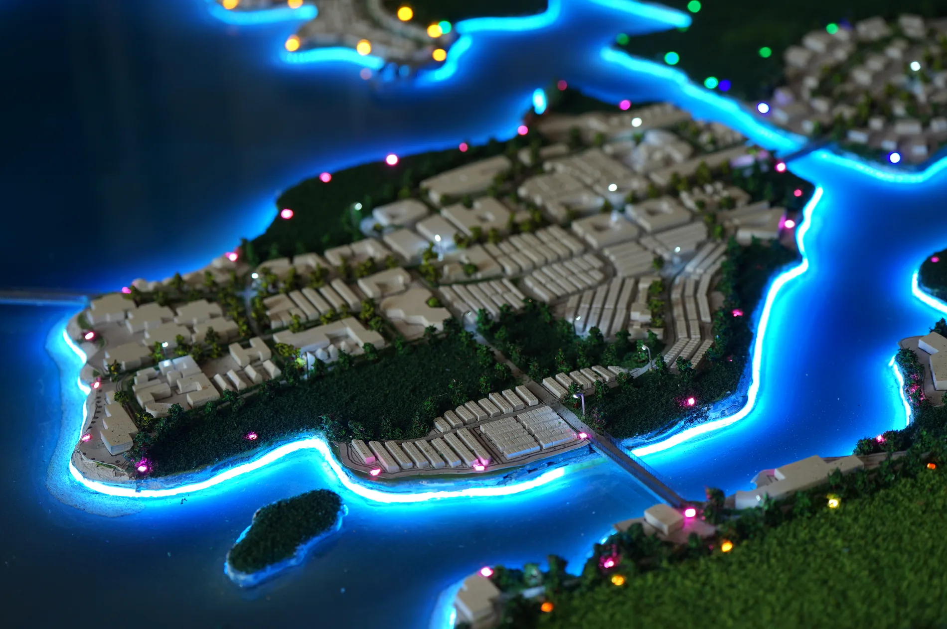 Rempang island coastline lighting maket