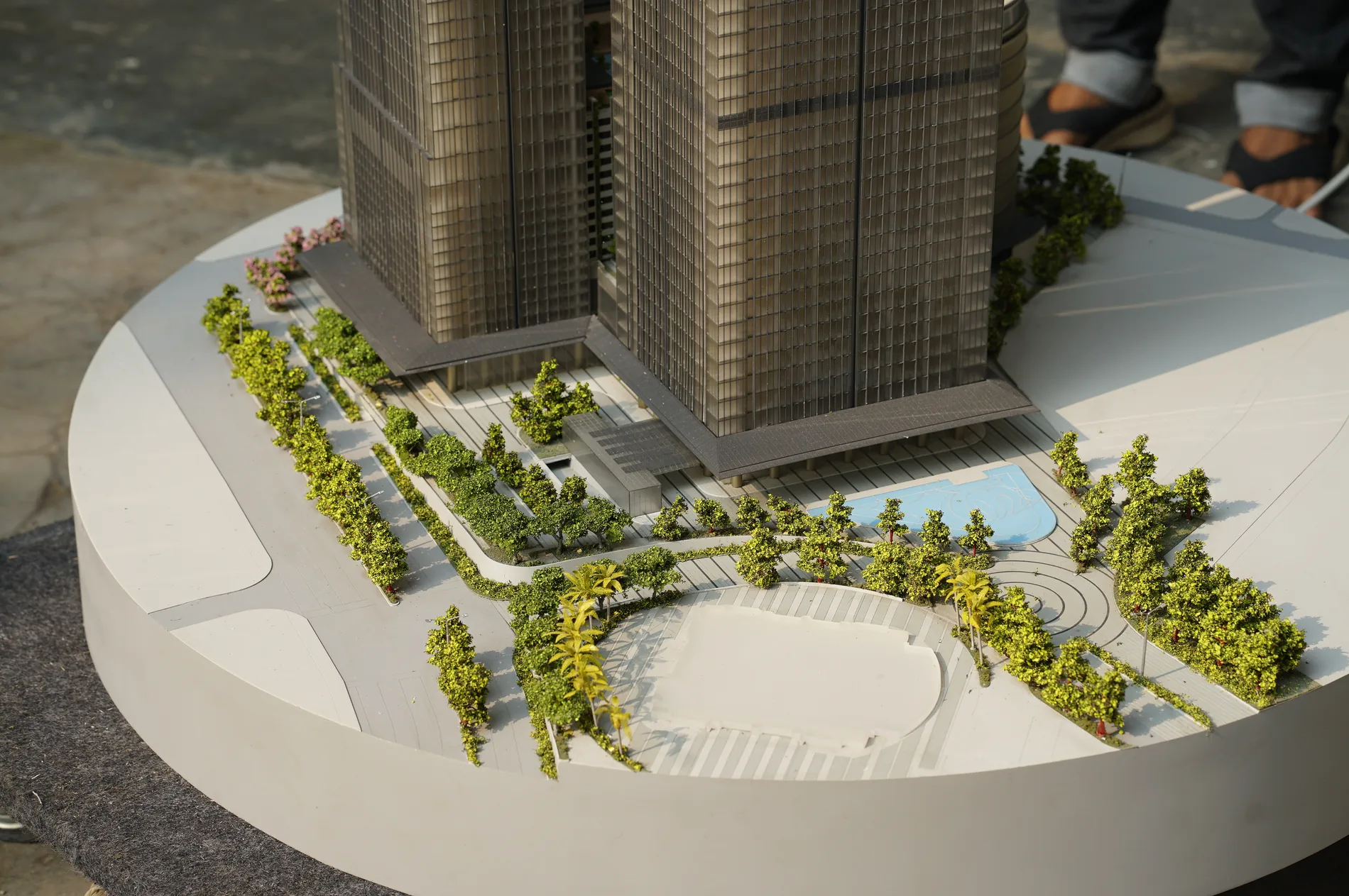The Icon tower and podium maket viewed from above